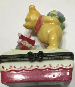Winnie The Pooh And Piglet Vintage Porcelain Trinket Box Hinged