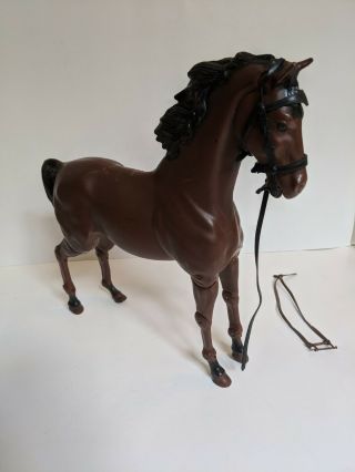 Vintage Marx Johnny West Articulated Dark Brown Comanche Horse 1965