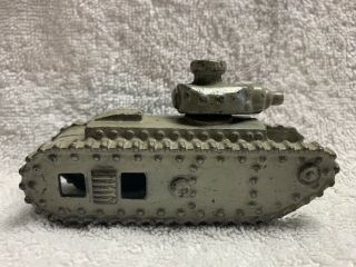 Vintage Cast Iron Army Tank With Movable Turret
