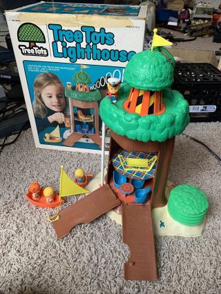 1976 Kenner Vintage Tree Tots Family Treehouse Lighthouse 97160 Usa
