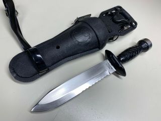 Vtg Aqua Lung U.  S.  Divers Co.  Dive Knife Knives W/ Sheath Japan Made