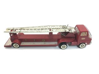 Vintage Tonka Pressed Steel Tfd Fire Truck With Aerial Ladder