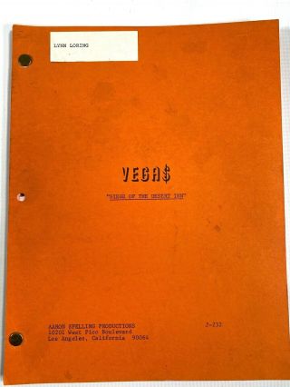 1979 Tv Script Vtg Television Manuscript " Vegas " Starring Robert Urich