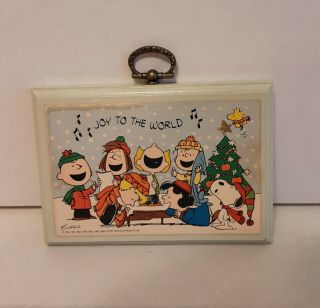 Vintage 70s Peanuts Gang Snoopy Woodstock Hallmark Wall Plaque Christmas