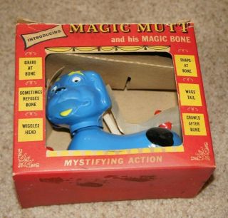 Magic Mutt And His Magic Bone A Tarco Toy Vintage Plastic Blue Dog Toy Rare