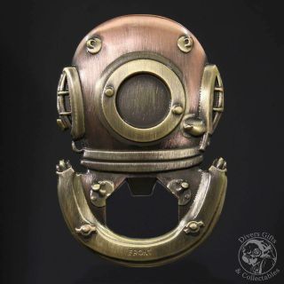 Siebe Gorman 6 Bolt Diving Helmet (brass/copper) Bottle Opener