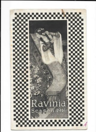 Vintage Menu Ravinia Festival Season 1916 Highland Park Il James Mccracken Illus