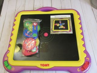 Vtg 1997 Tomy Gearation Mechanical Magnetic Gear Board With Gears Toy -