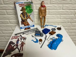 Vintage Special Marx Johnny West Action Figure W/ Box,  Pamphlet & Accessories