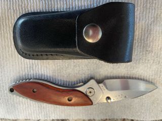 Buck 271 Alpha Dorado Rosewood 154cm Folding Buck Knife With “not Origin Sheath