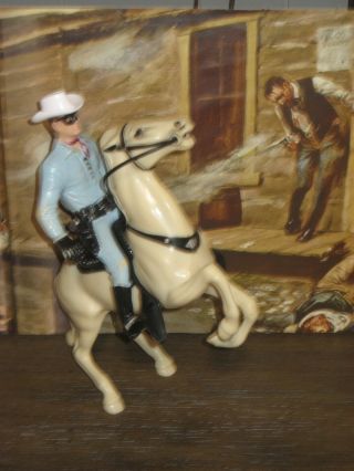 Hartland Lone Ranger Full Rearing Complete Rider Horse Saddle Hat Guns