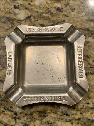 1930’s Budweiser Beer Refrigerated Cabinet Ashtray - St.  Louis Missouri