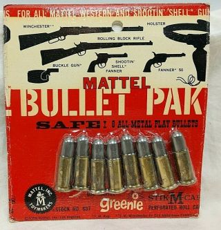 1958 Mattel Fanner 50 & Winchester Bullet Pak Nos In Package Ex.  Cond.