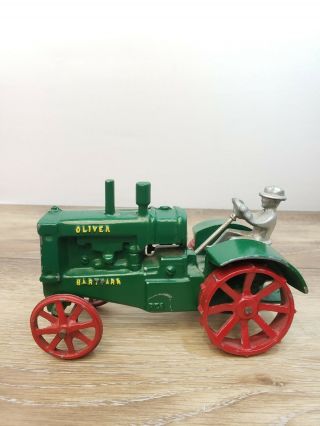 Vintage Oliver Hart Parr Cast Iron Model Tractor With Driver
