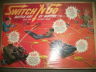 Vintage Mattel Toys " Switch N Go " Battle Tank Toy Set 1965