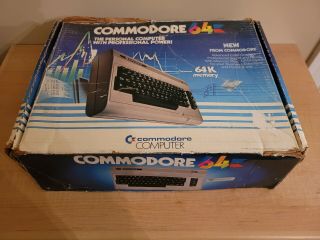 Vintage Commodore 64 Personal Computer,  Power Supply Etc.  Powers On