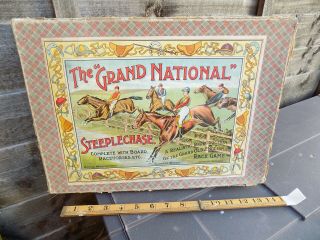 The Grand National Horse Race Vintage Steeplechase Board Game C1900s