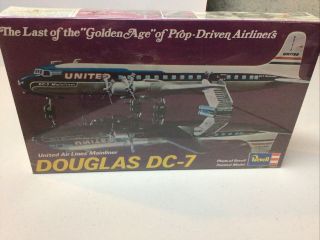 Vintage Revell United Airlines Douglas Dc - 7 Model Kit