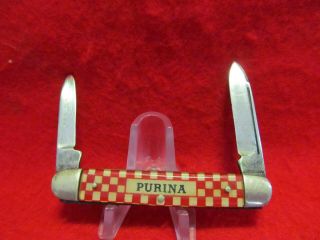 Vintage Kutmaster Purina Folding Pocket Knife 2 Blades