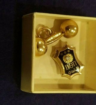 Vintage 1951 Beta Theta Pi Bott 10k Yellow Gold & Diamond Greek Fraternity Pin,