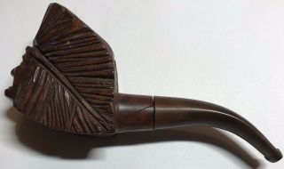 Vintage Hand Carved Wood Made In Italy Indian Head Chief Smoking Pipe - 5”