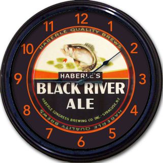 Haberle Black River Syracuse Ny Ale Beer Tray Wall Clock Congress Brewing Co