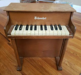 Rare Vintage Schoenhut Childs Toy Piano Upright 25 Keys Made In Usa