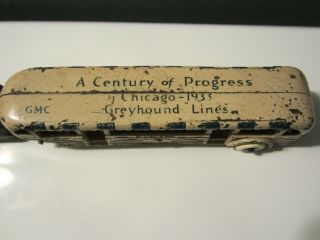 1933 Greyhound lines Century of Progress cast iron bus Arcade mfg.  co 2