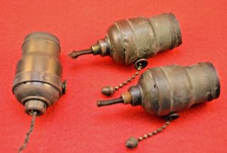 Antique Lamp Socket Hubbell Acorn Pull Chains Vintage Handel Tiffany Lamp Era
