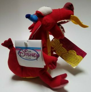 Mushu Red Dragon Sound Beanbag 6 " Plush Stuffed Animal Toy Mulan Disney Store