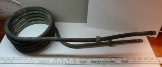 Vintage Copper water heating coil,  exchanger,  for wood stove etc,  g cond 2