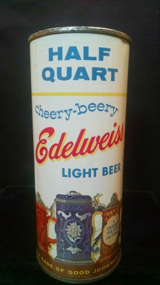 Edelweiss Cheery - Beery Light Beer Half Quart Mid 1950 