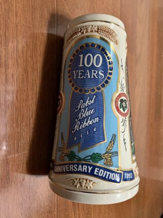 Pabst Blue Ribbon 1993 Limited Edition 100th Anniversary Stein Pabst Brewing Co.