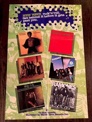 Vintage 1977 Punk Rock/new Wave Poster Sire Records Ramones,  Talking Heads,