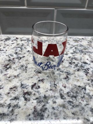 1950s Louisiana Orleans Jax Beer Barrel Glass 3 1/4”