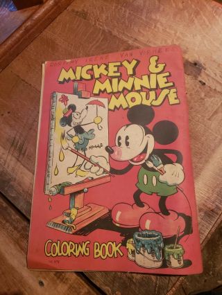 1933 Mickey And Minnie Coloring Book