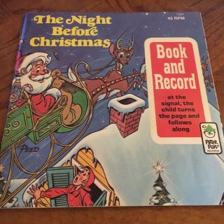 Vintage Peter Pan Book & Record The Night Before Christmas 45rpm 1994