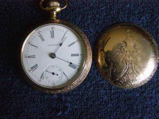 Vintage American Waltham Pocket Watch 15 Jewels 18 Size 1902 20 Year Gold Case
