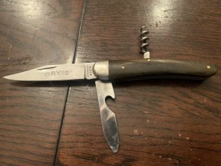 Orvis Pocket Knife With Cork Screw Rare Horn Handle