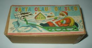 Vintage Tin & Celluloid Windup - " Santa Claus On Sled " W/box – M.  M Tokyo Japan