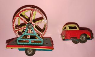 Tn Nomura Ferris Wheel Truck - - Parts - - Broken - - Vintage 1957