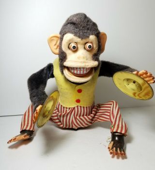 Vintage Musical Jolly Chimp Monkey Battery Operated Toy C.  K.  Japan.