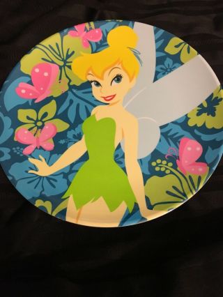 Disney Tinker Bell Plastic Dinner Plate 6inch Diameter Euc