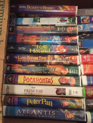 Disney Vhs Tapes And Other Dvd’s 30 In All