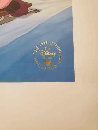 Vintage Disney Mickey ' s Once Upon a Christmas 1999 Lithograph - The Disney Store 3