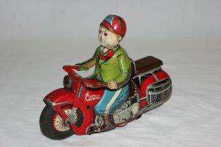 Modern Toys Mt Masudaya Japan Tin Friction General Motorcycle Toy Must L@@k