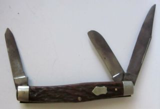 Vintage Sword & Shield Solingen Germany 3 Blade Pocket Knife
