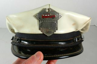 Vintage 1950s Colonia Nj Volunteer 1st Aid Squad Hat W/ Enameled Badge Look