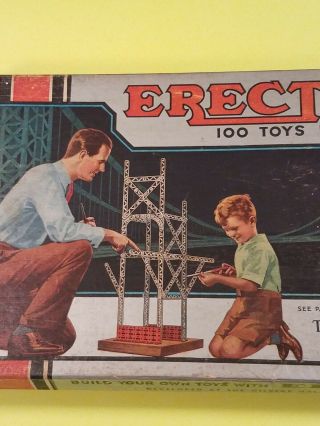 Vintage A.  C.  Gilbert & Co.  4 - 1/2 Erector Set 1954