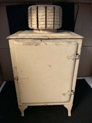 Rare 1920s Salesman Sample Toy Refrigerator Wyandotte Pressed Steel Toy